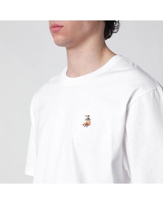 Maison Kitsuné White Maison Kitsuné Dreaming Fox Comfort-Fit T-Shirt for men