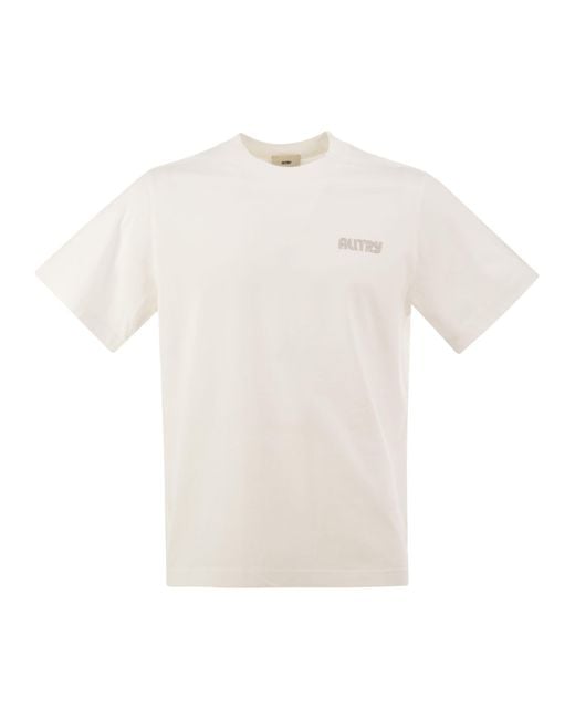 Autry White Cotton T-Shirt With Printed Logo