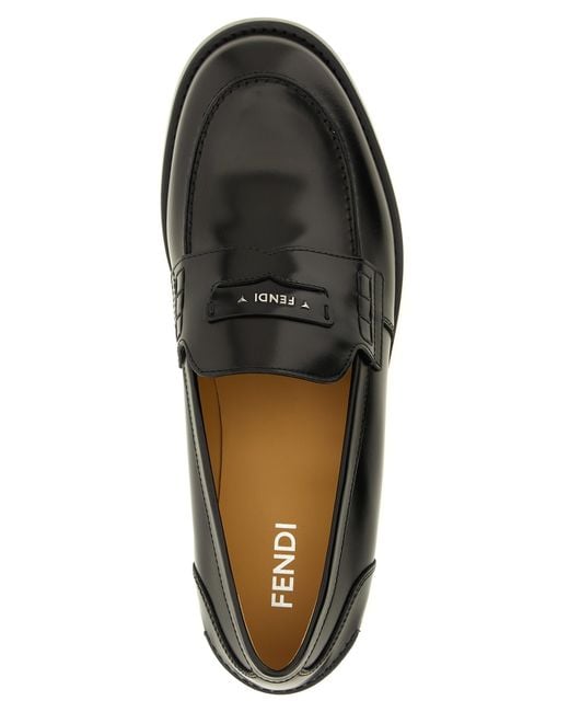 Fendi Black Ateneo' Loafers for men