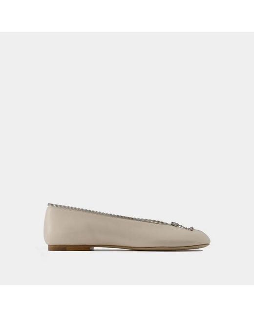 Burberry Natural Sadler Zip Ballerinas
