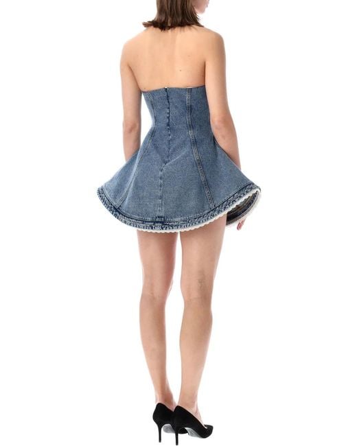 Magda Butrym Blue Denim Bustier Dress