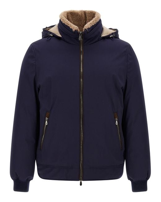 Brunello Cucinelli Blue Padded Jacket for men