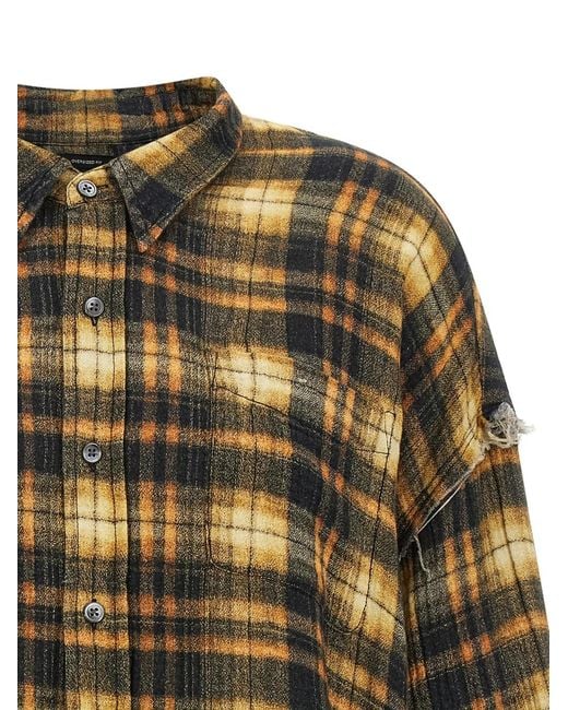 R13 Brown Raw Cut Hem Shirt