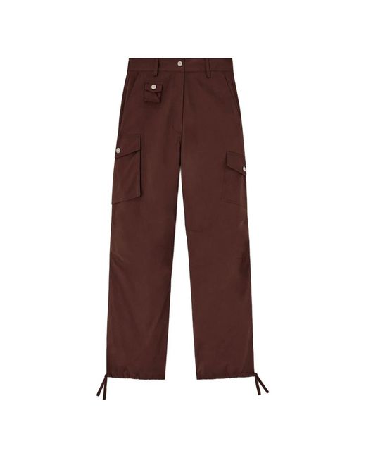 Ganni Purple Organic Cotton Cargo Trousers