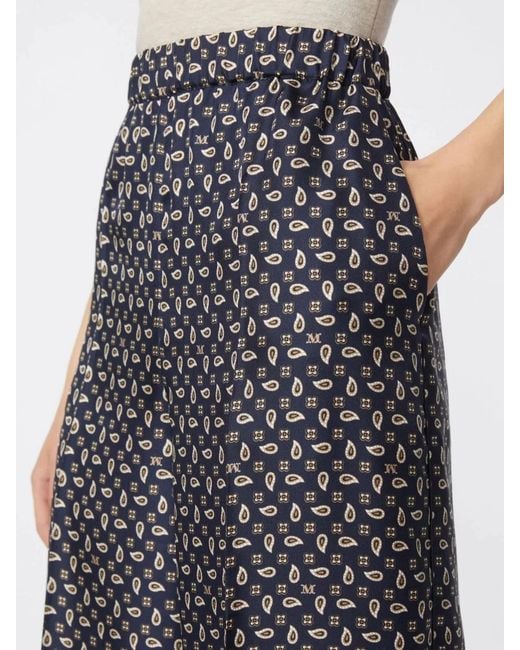 Max Mara Gray Paisley-Print Trousers