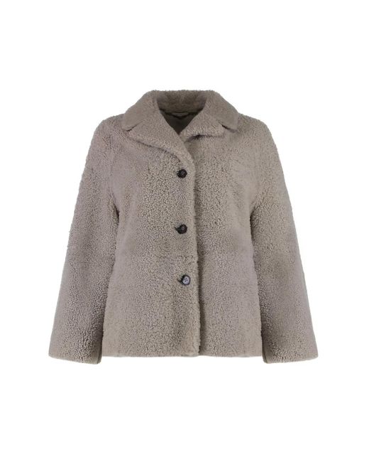 Max Mara Brown S Max Mara Violante Short Sheepskin Jacket