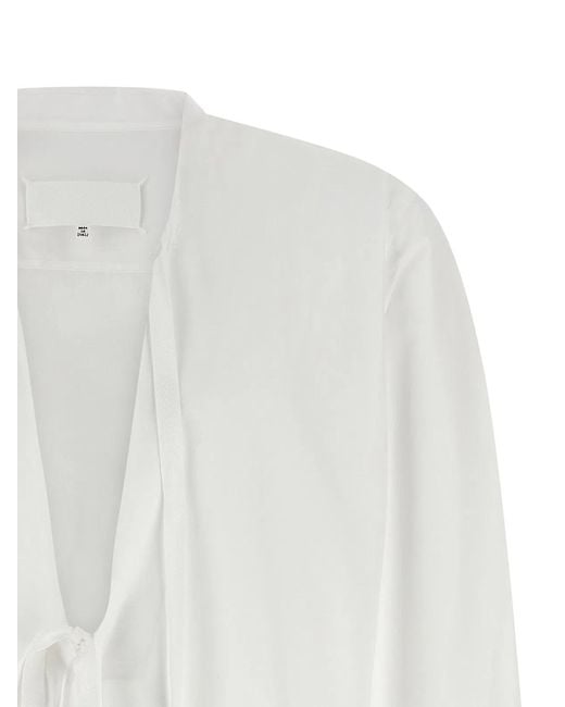 Maison Margiela White Raw Cut Hem Shirt for men