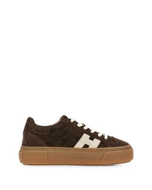 Hogan Brown H705 Leather Sneakers