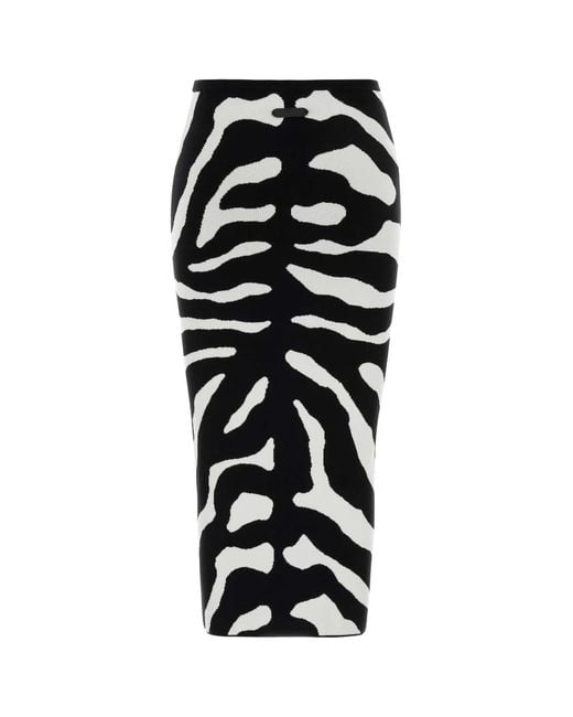 Moschino Black Embroidered Viscose Blend Skirt