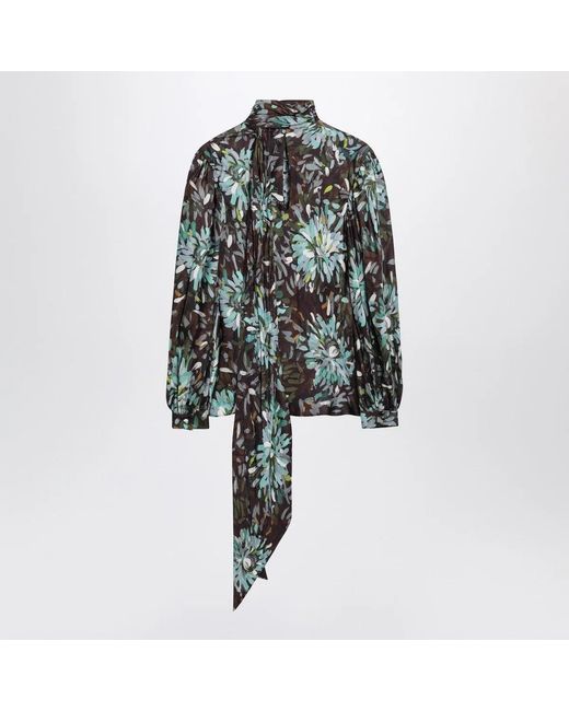 Gucci Green Floral-Print Shirt