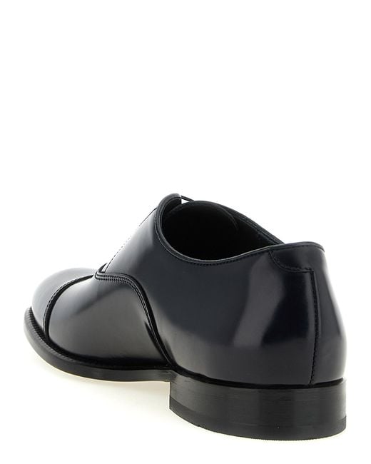Doucal's Black 'Oxford' Lace Up Shoes for men