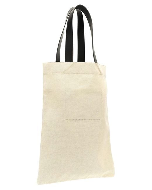 Jil Sander Natural 'Flat Shopper' Large Shopping Bag