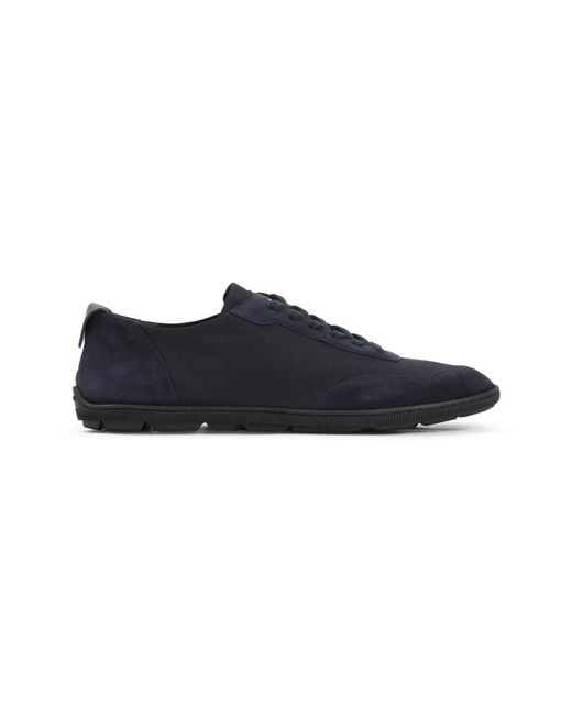 Giorgio Armani Blue Calf Leather Rubber Sneakers for men