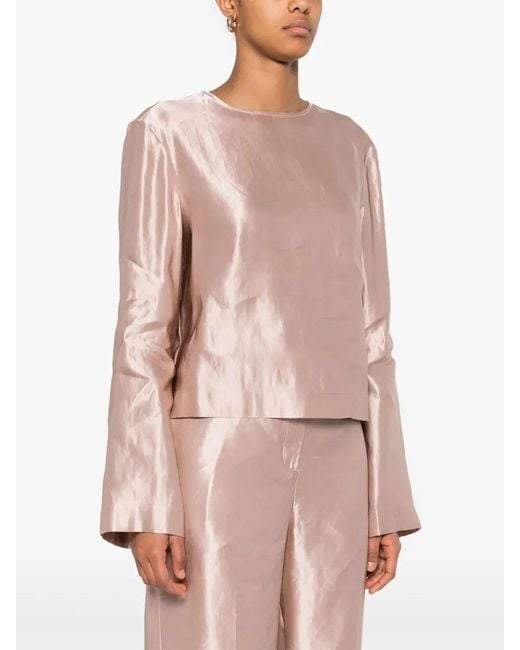 Loulou de Saison Pink Nino Round Neck Blouse
