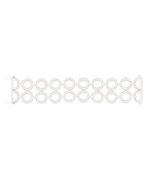 Self-Portrait White "Double Crystal" Bracelet