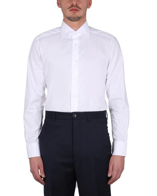Zegna White Shirt With French Collar for men