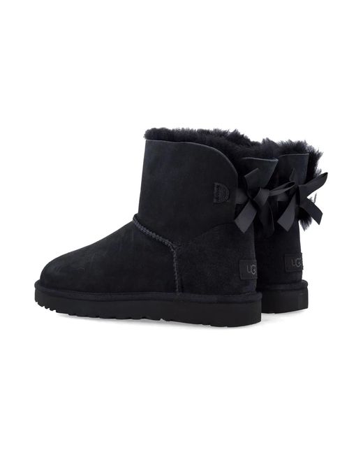 Ugg Black Mini Bailey Bow Ii Suede Boots