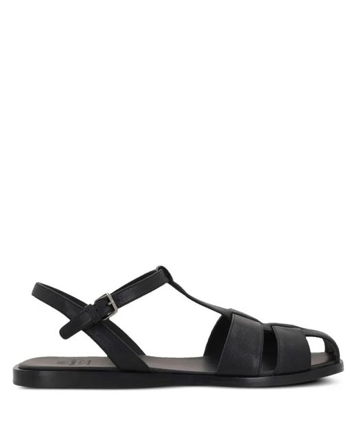 Church's Black Odyssey Nappa Leather T Strap Sandals