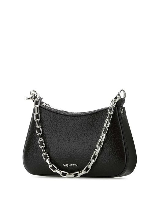 McQueen Black Mini Cross-Bar Pouch
