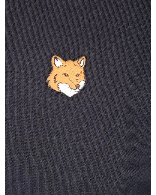Maison Kitsuné Blue Maison Kitsuné Fox Head Cotton Sweatshirt for men