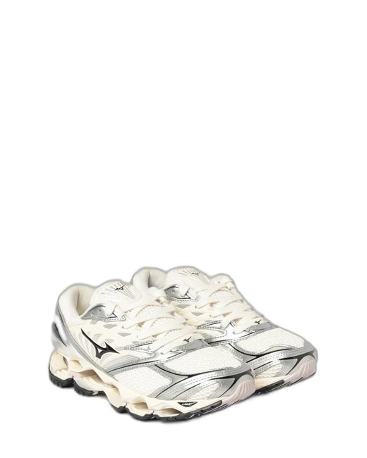 Mizuno White Leather Wave Prophecy Ls Sport Sneakers