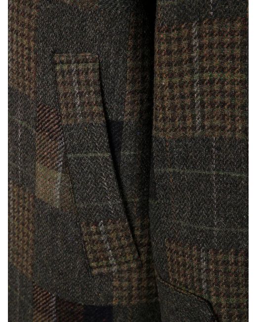 Les Deux Black "Maximilian" Patchwork Wool Coat for men