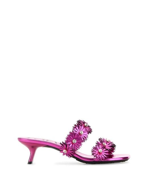 Loewe Pink Petal Flower Crystal Sandal 45