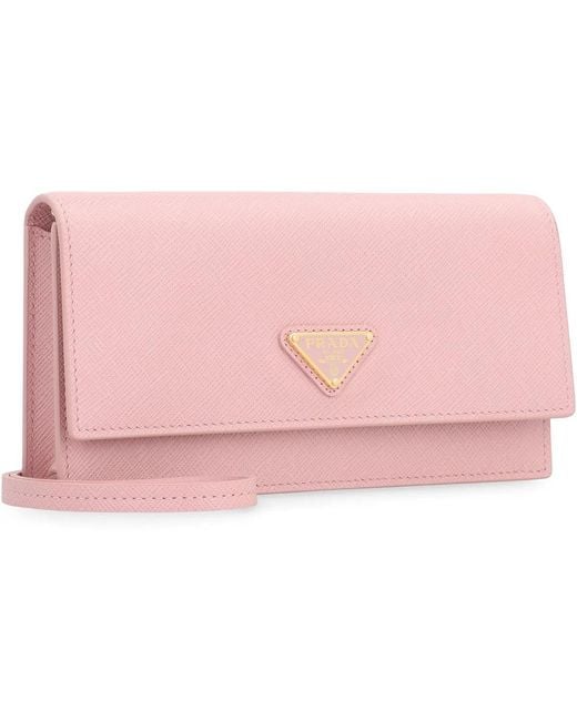 Prada Pink Leather Mini Crossbody Bag