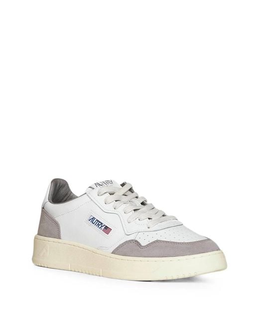 Autry White Cement Cow Leather Rubber Sneakers for men