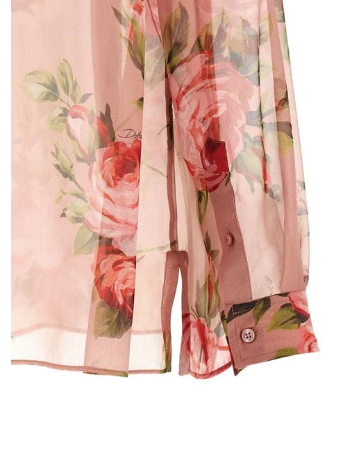 Dolce & Gabbana Pink Dolce & Gabbana 'Bouquet Rose' Shirt