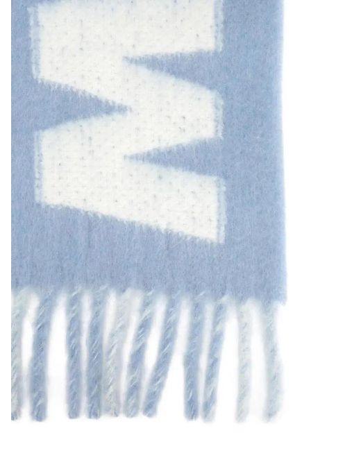 Marni Blue Striped Knitted Scarf