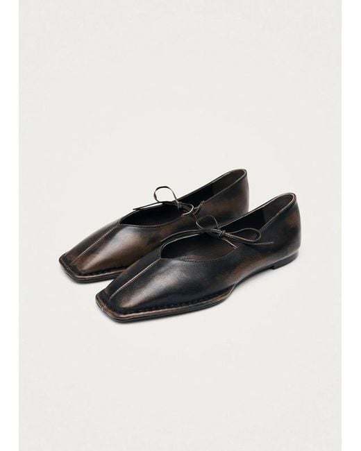 Alohas Black Sway Vintage Effect Ballet Flats