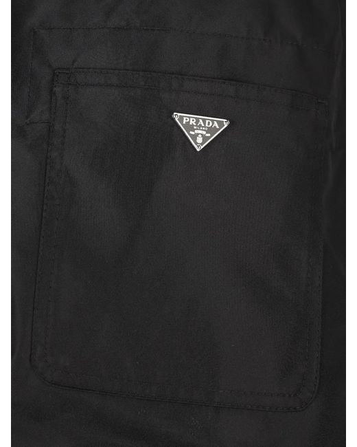 Prada Black Fluid Wide-Leg Trousers With Tailored Detailing for men