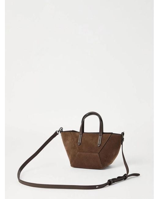 Brunello Cucinelli Brown Calf Leather Bag