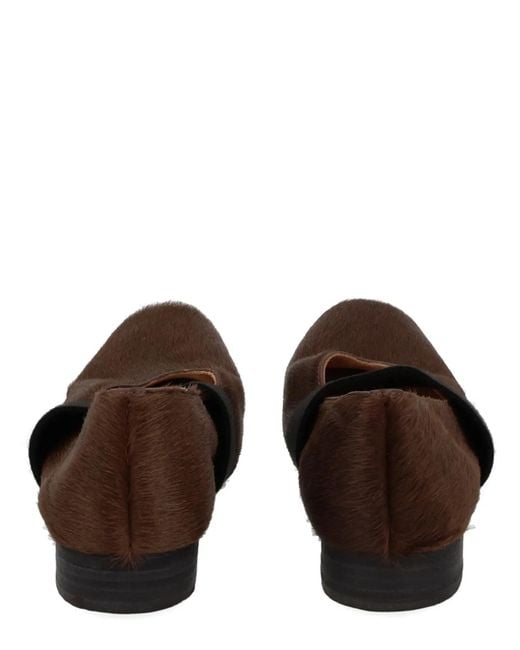 Uma Wang Brown Square Toe Ballerina