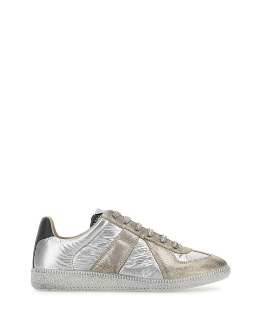 Maison Margiela Multicolor Two-Tone Fabric And Leather Replica Iridescent Sneakers