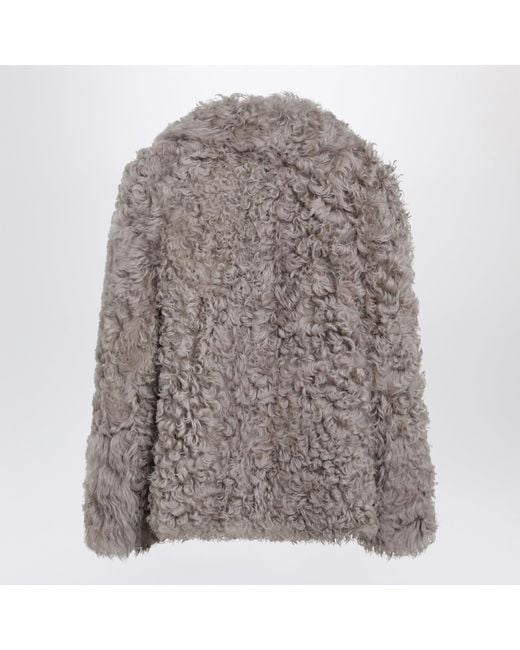 Blancha Gray Short Taupe Fur Jacket