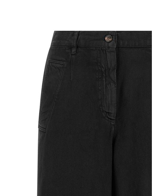Dries Van Noten Black Loose Cotton Trousers