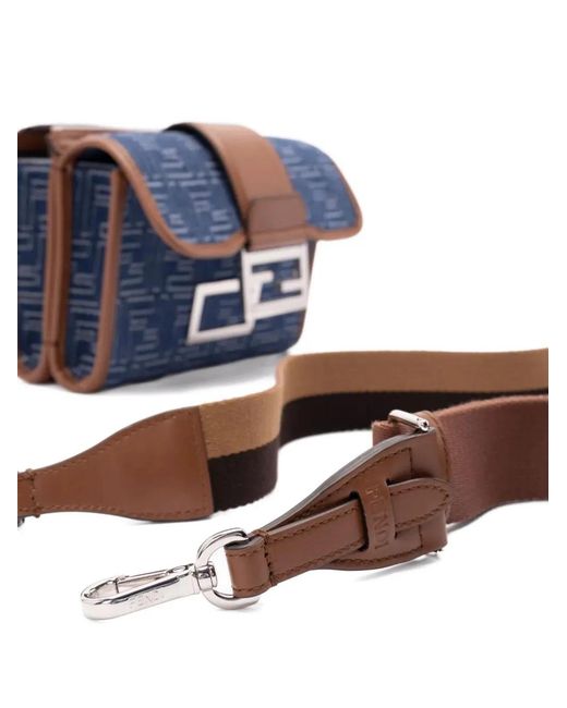 Fendi Blue Baguette Double Bag for men