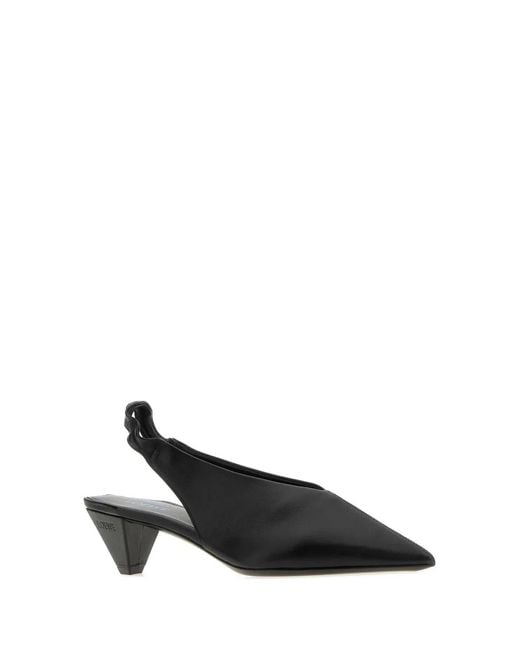 Loewe Black Leather Origami Cubic Pumps