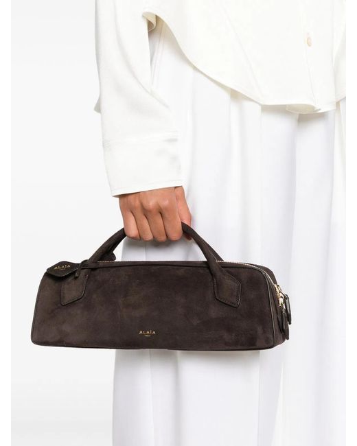 Alaïa Brown Alaia Le Teckel Suede Top-Handle Tote Bag