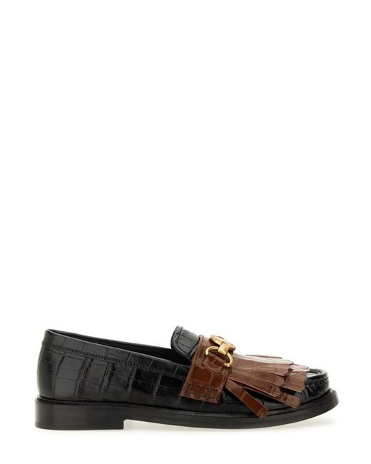 Moschino White Moccasin With Bangs And Coin