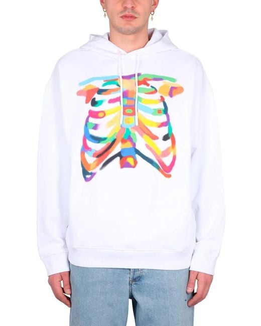 Marcelo Burlon White Rib Cage Sweatshirt for men