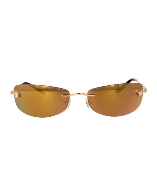 Versace Brown Metal Sunglasses