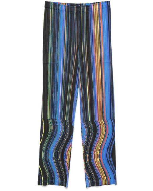 Pleats Please Issey Miyake Blue Pleats Please By Issey Miyake Warp Trousers