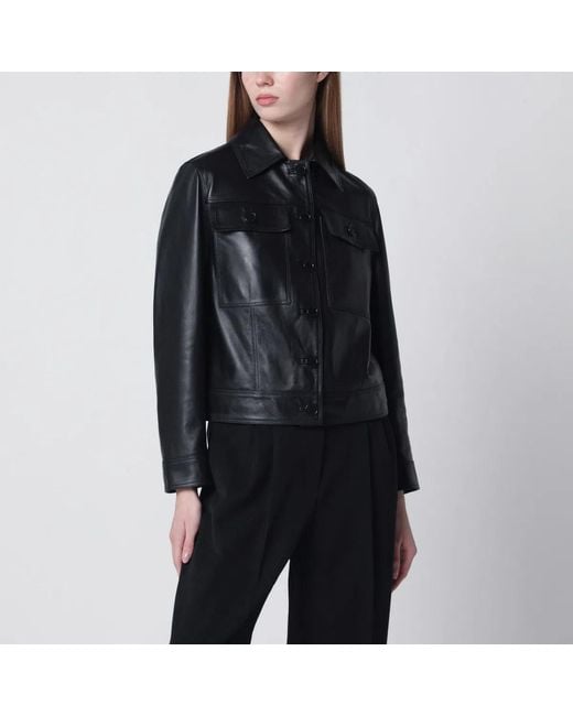 Salvatore Santoro Black Cropped Leather Jacket