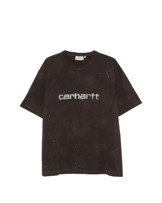 Carhartt Black Logo Cotton T-Shirt for men