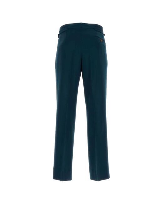 Vivienne Westwood Blue Petrol Wool Sang Pant for men