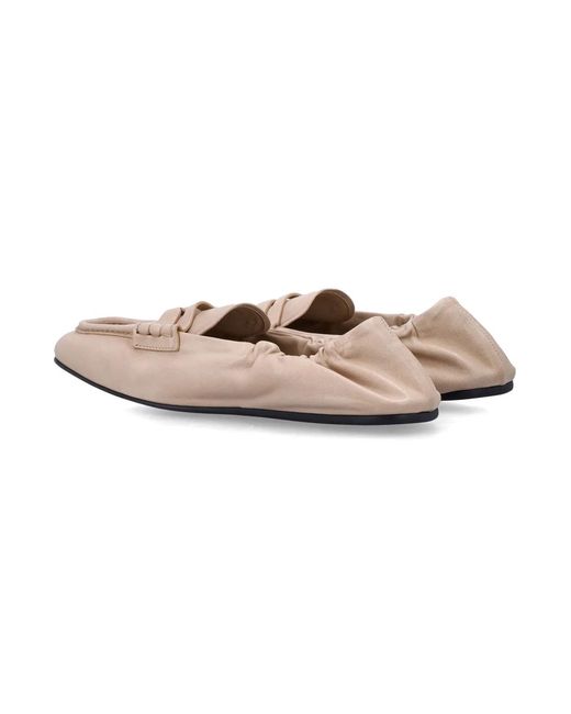 Miu Miu White Ruches Leather Loafers