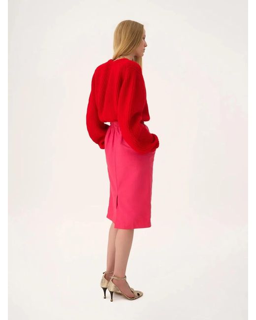 Chloé Red Grobstrick Pullover